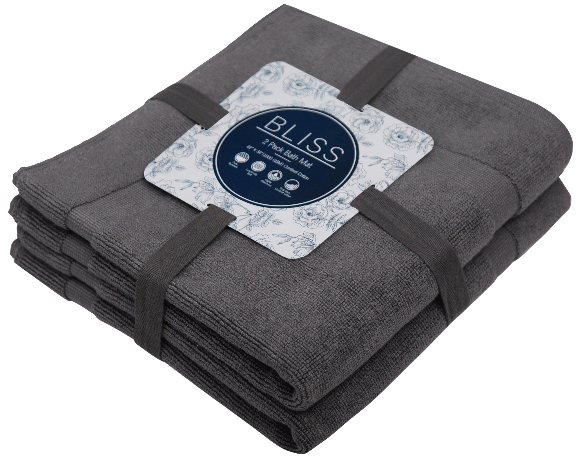 4 Pack Bath Towel Sets for Bathroom- 100% Cotton Bathroom Grey